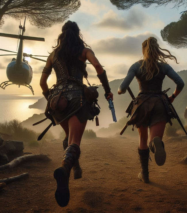 Imagen de la serie Lagertha y Pensesilea corriendo, simbolizando la importancia de las pruebas reales en informática